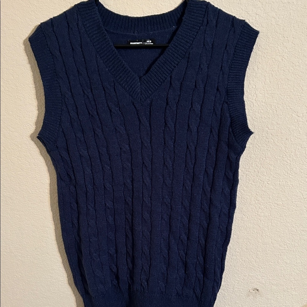 Manfinity  Navy V-Neck Sweater Vest